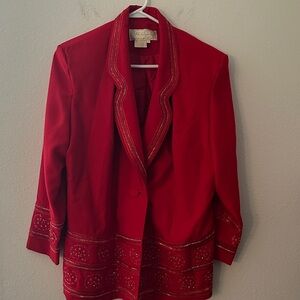 Elegant Red beaded Women's Jacket